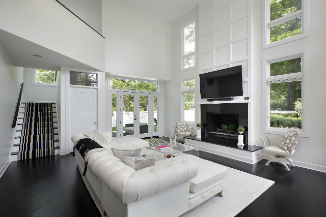 MODERN BLACK AND WHITE LIVING ROOMS BY LUXE INTERIORS+DESIGN